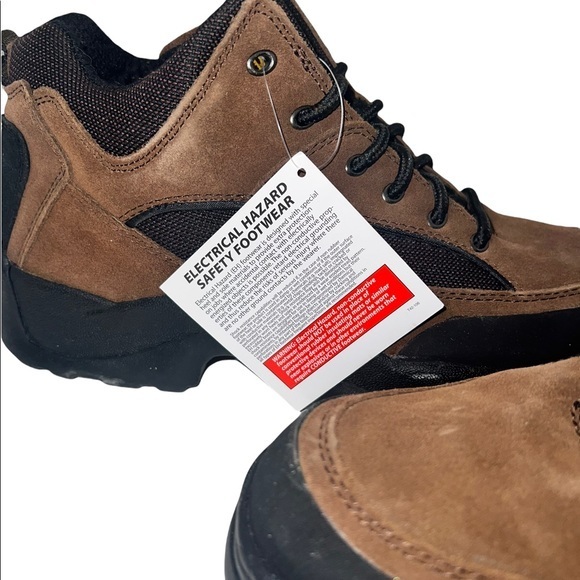 NEW Lehigh Brown Leather safety EH oil resistant work boots women 12.5 men 10.5 - Picture 4 of 12